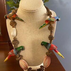 Colorful Parrot Wooden Necklace